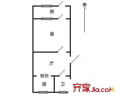 民宜里戶型圖戶型圖 1室1廳1衛(wèi)1廚