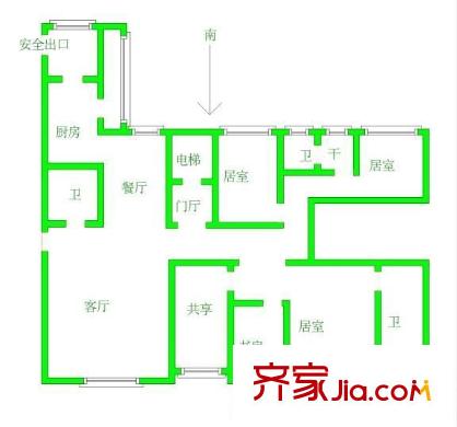 汐岸國(guó)際天汐園戶型圖戶型圖 4室3廳3衛(wèi)1廚