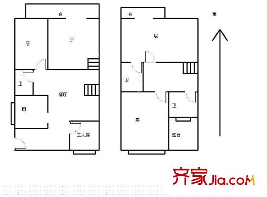 汐岸國(guó)際天汐園戶型圖戶型圖 3室2廳3衛(wèi)1廚