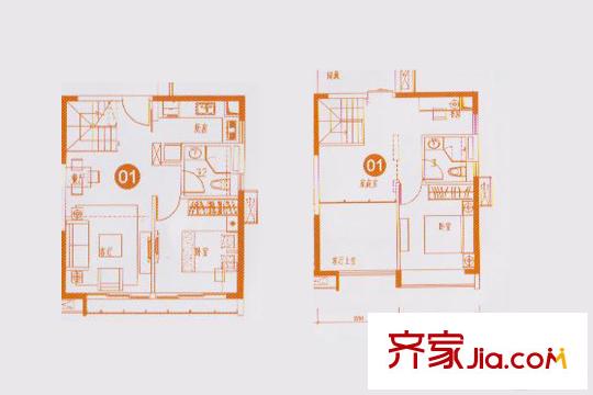 保利大都汇4栋1 5户型 3室2厅2卫1厨