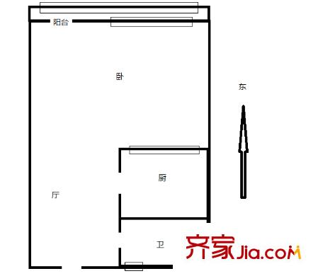 西園西里 1室 戶型圖