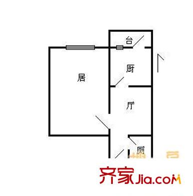 西園西里戶型圖戶型圖 1室1廳1衛(wèi)1廚