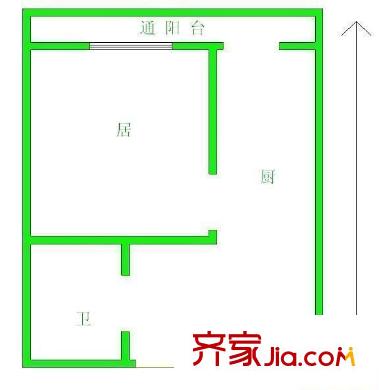 西園西里戶型圖戶型圖 1室1廳1衛(wèi)1廚