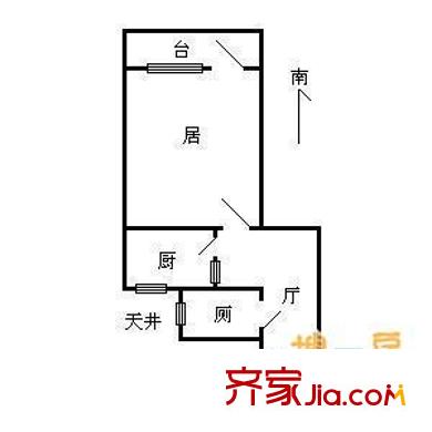 西園西里戶型圖 戶型圖 1室1廳1衛(wèi)1廚
