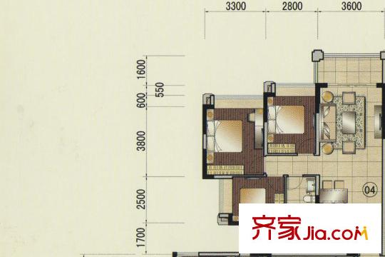 合景誉山国际88栋04单元 3室2厅1卫1厨