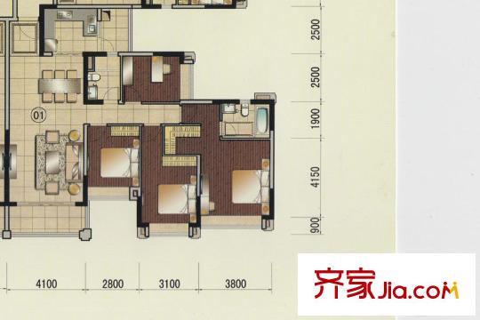 合景誉山国际88栋01单元 3室2厅2卫1厨