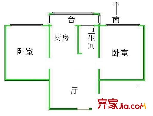 海建里戶(hù)型圖戶(hù)型圖 2室1廳1衛(wèi)1廚