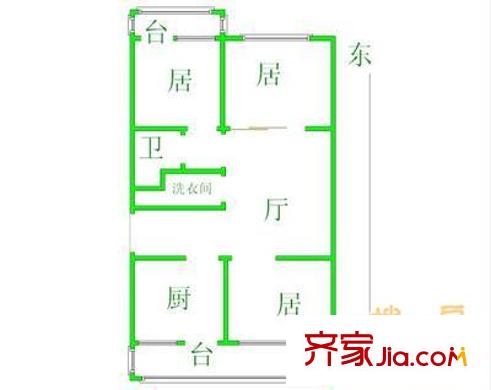 海建里戶型圖戶型圖 3室2廳2衛(wèi)1廚