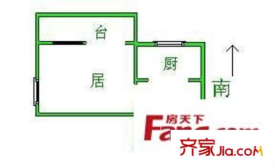 海建里戶(hù)型圖 戶(hù)型圖 1室1廳1衛(wèi)1廚