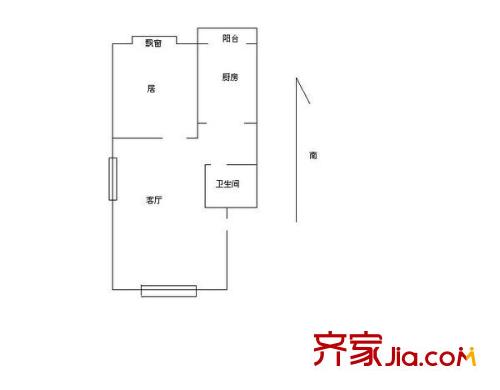 海建里戶型圖 戶型圖 1室1廳1衛(wèi)1廚