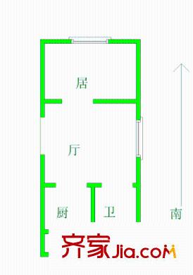 普天里 1室 戶型圖