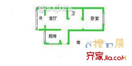普天里 1室 戶型圖