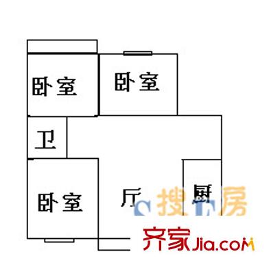 平湖西里戶型圖戶型圖 3室1廳1衛(wèi)1廚
