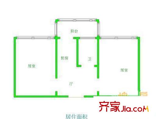 堤北里戶型圖戶型圖 2室1廳1衛(wèi)1廚