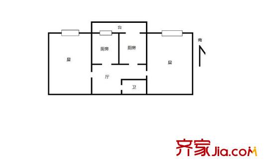 平湖西里 2室 戶型圖