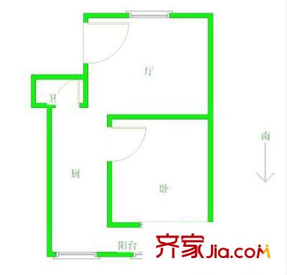 三合里戶型圖戶型圖 1室1廳1衛(wèi)1廚
