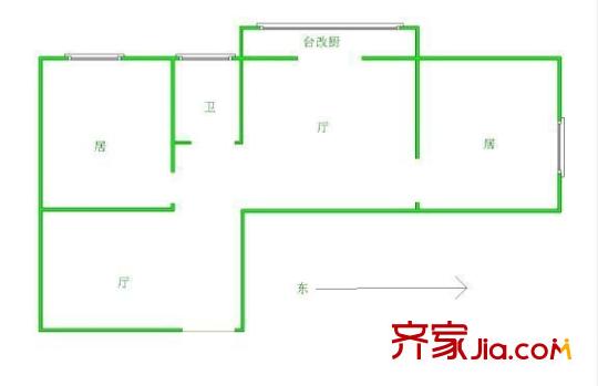 三合里戶型圖戶型圖 2室1廳1衛(wèi)1廚