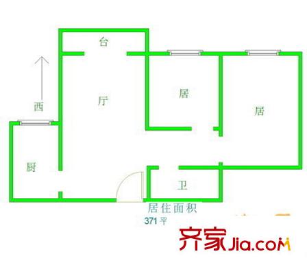 富邦花園戶型圖戶型圖 2室1廳1衛(wèi)1廚