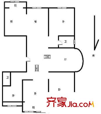 富邦花園戶型圖戶型圖 3室2廳2衛(wèi)1廚