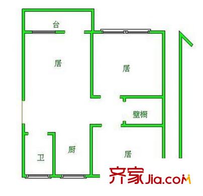 富邦花園戶型圖戶型圖 2室1廳1衛(wèi)1廚