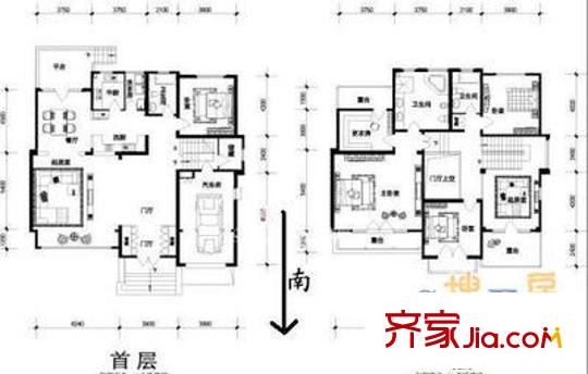 富力津門湖棕櫚花園戶型圖 戶型圖 6室3廳4衛(wèi)1廚