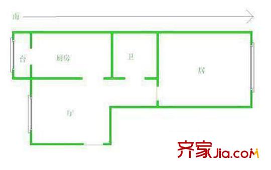 雅安西里戶型圖戶型圖 1室1廳1衛(wèi)1廚
