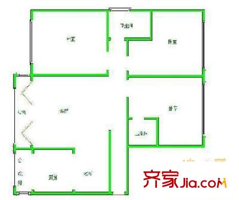 富力津門湖棕櫚花園戶型圖 戶型圖 3室2廳2衛(wèi)1廚