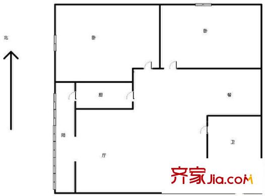 圣德園戶型圖戶型圖 2室2廳1衛(wèi)1廚