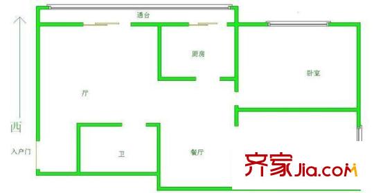 圣德園戶型圖戶型圖 2室2廳1衛(wèi)1廚