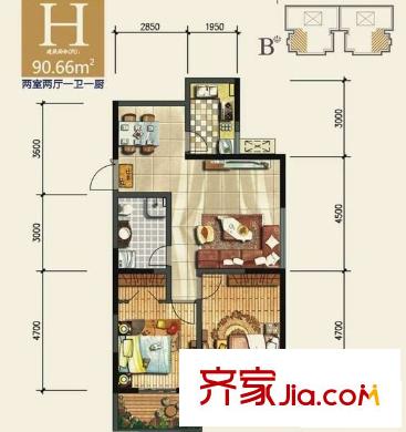 圣德園戶型圖 戶型圖 2室2廳2衛(wèi)2廚