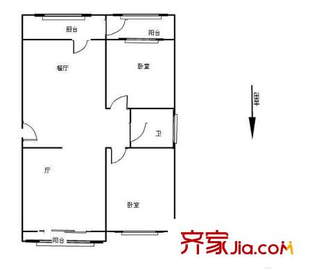 中宇里戶型圖戶型圖 2室2廳1衛(wèi)1廚