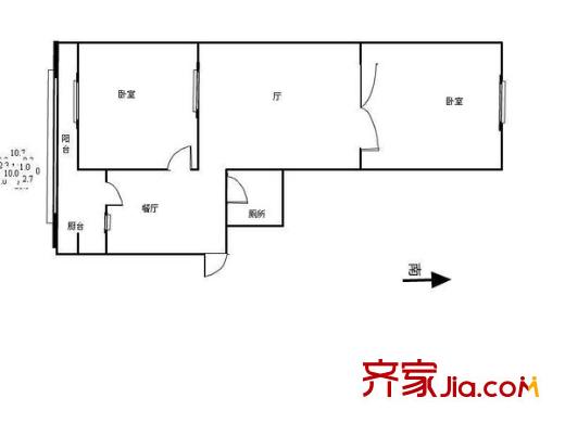 中宇里戶型圖戶型圖 2室2廳1衛(wèi)1廚
