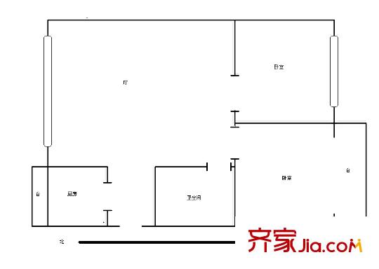 勝景花園戶型圖戶型圖 2室1廳1衛(wèi)1廚