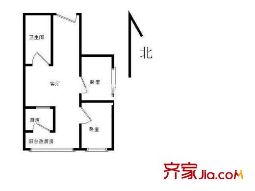 新城大廈 2室 戶型圖