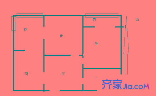 新城大廈 2室 戶型圖