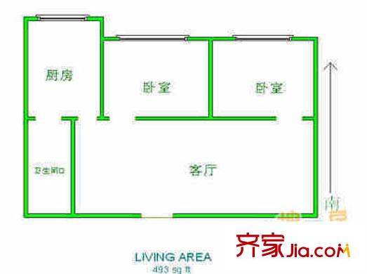 美華大廈戶型圖戶型圖 2室1廳1衛(wèi)1廚