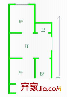 紫光苑戶型圖戶型圖 2室1廳1衛(wèi)1廚