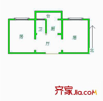 溪波里 2室 戶型圖