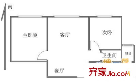 紫光苑戶型圖戶型圖 2室2廳1衛(wèi)1廚