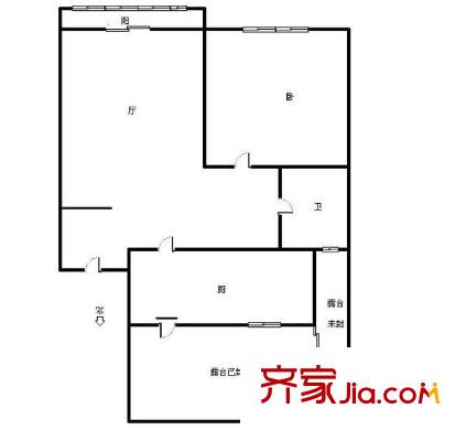 名都公寓戶型圖戶型圖 1室1廳1衛(wèi)1廚