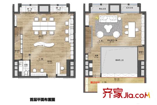 萝岗奥园广场H4栋D+D户型loft办公室 1室2厅1卫