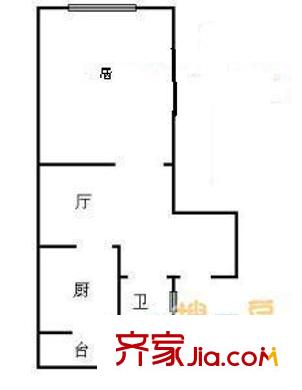 愛國里戶型圖戶型圖 1室1廳1衛(wèi)1廚