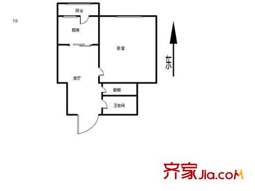 羅江西里戶型圖戶型圖 1室1廳1衛(wèi)1廚