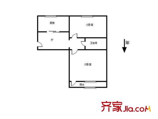 羅江西里戶(hù)型圖戶(hù)型圖 2室1廳1衛(wèi)1廚