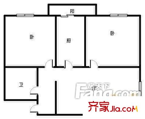 羅江西里戶型圖戶型圖 2室1廳1衛(wèi)1廚