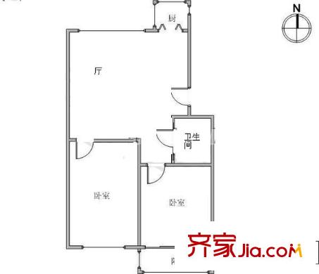 瑞麗園戶型圖戶型圖 2室1廳1衛(wèi)1廚