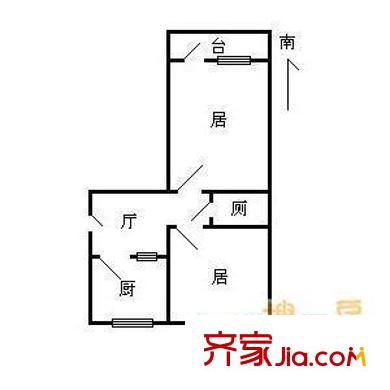 咸陽(yáng)北里戶型圖戶型圖 2室1廳1衛(wèi)1廚
