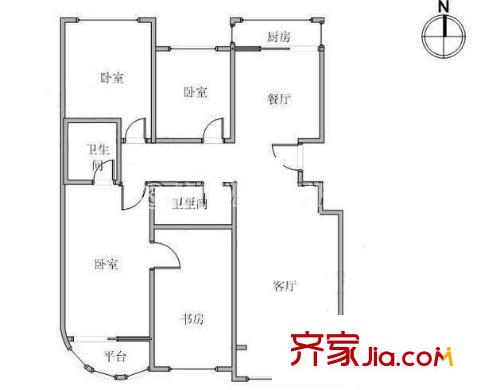 泰達(dá)園戶型圖戶型圖 4室2廳2衛(wèi)1廚