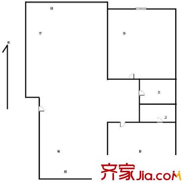 泰達(dá)園戶型圖 戶型圖 2室2廳2衛(wèi)1廚