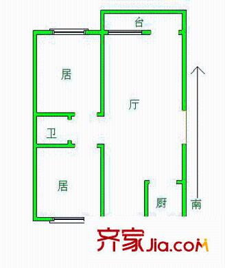 泰達(dá)園戶型圖戶型圖 2室2廳1衛(wèi)1廚